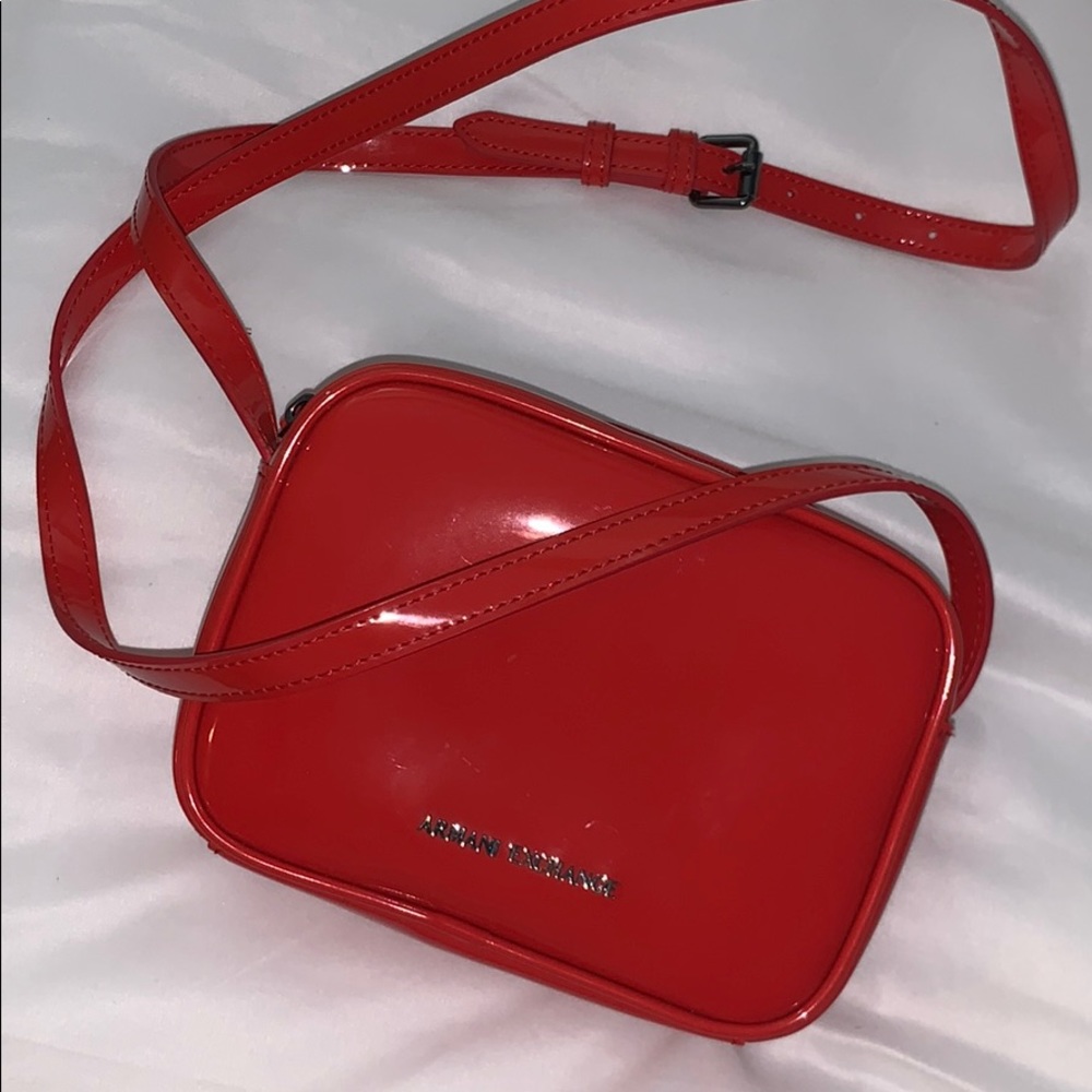 Red patent crossbody